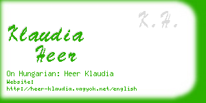 klaudia heer business card